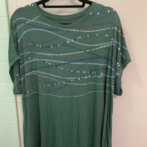 Women's Apt. 9 Green Scoop Neck Short Sleeve Top Size XXL